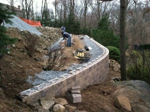 Double tier retaining wall 8' sections.